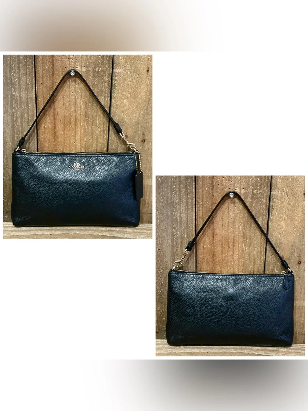 Coach. 4 Piece: Large Wristlet 25 with Free Eyeglasses, Bow Charm & Chain Strap. - Picture 3 of 16